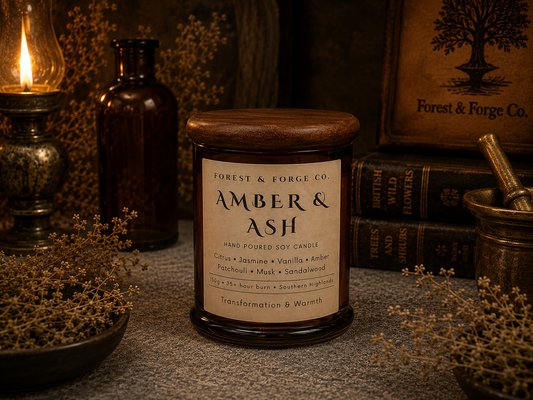 Amber & Ash handcrafted soy candle