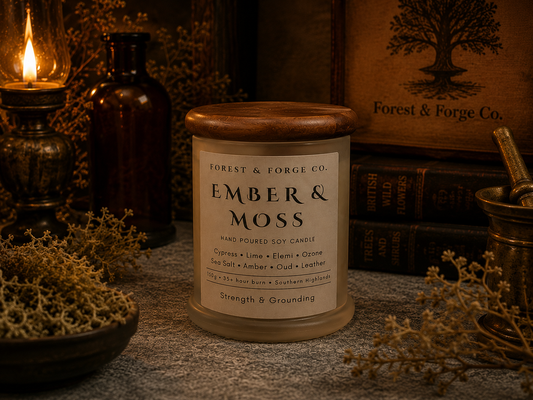 Ember & Moss handcrafted soy candle
