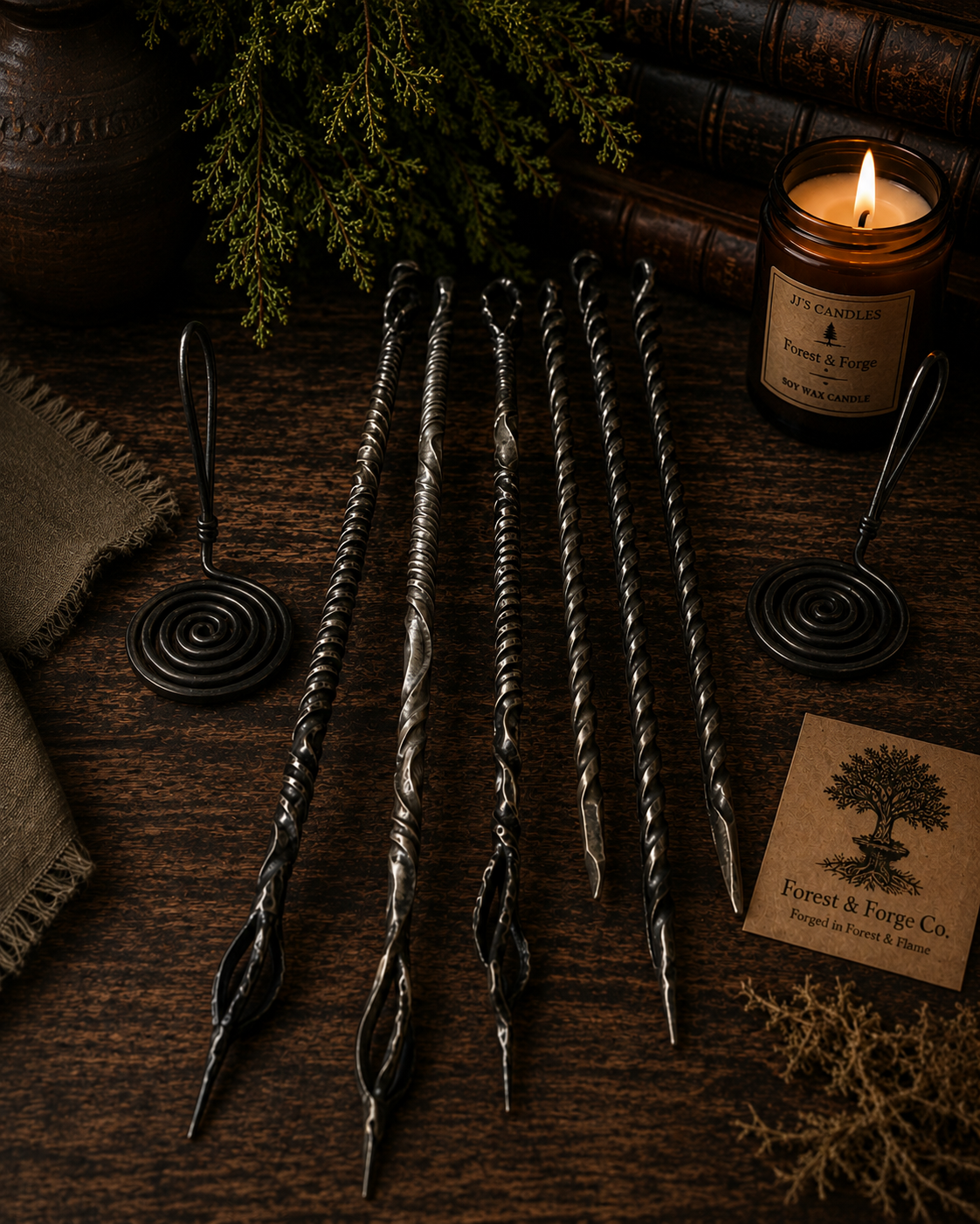 Hand-forged iron wand