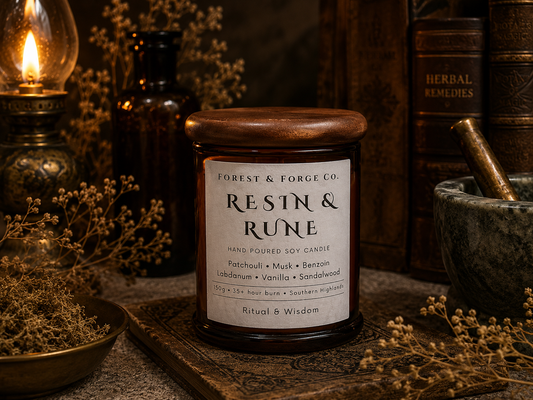 Resin & Rune handcrafted soy candle